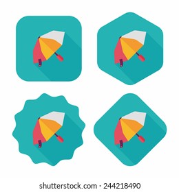 umbrella flat icon with long shadow