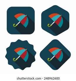 umbrella flat icon with long shadow