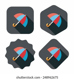 umbrella flat icon with long shadow