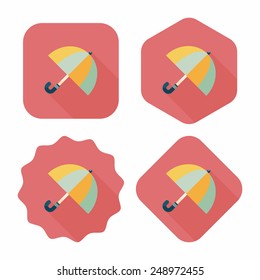 umbrella flat icon with long shadow