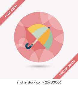 umbrella flat icon with long shadow