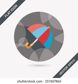 umbrella flat icon with long shadow