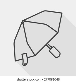 umbrella flat icon with long shadow, line icon