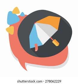 umbrella flat icon with long shadow