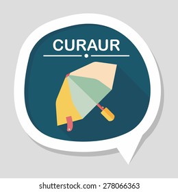 umbrella flat icon with long shadow