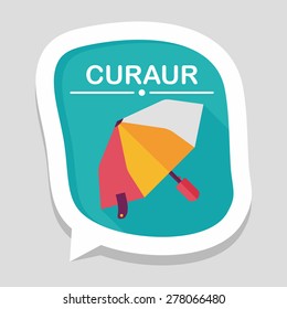 umbrella flat icon with long shadow