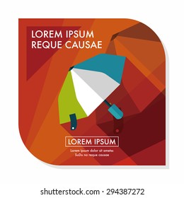 umbrella flat icon with long shadow