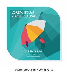 umbrella flat icon with long shadow