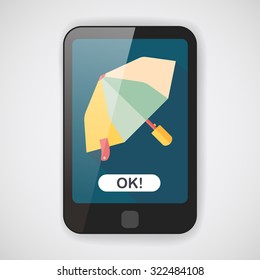 umbrella flat icon with long shadow