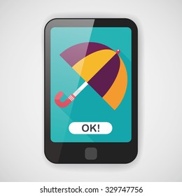 umbrella flat icon with long shadow