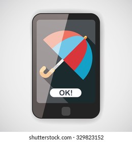 umbrella flat icon with long shadow