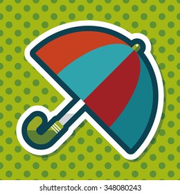umbrella flat icon with long shadow