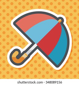 umbrella flat icon with long shadow