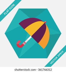 umbrella flat icon with long shadow