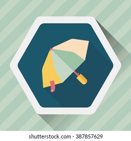 umbrella flat icon with long shadow