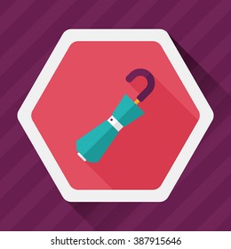 umbrella flat icon with long shadow