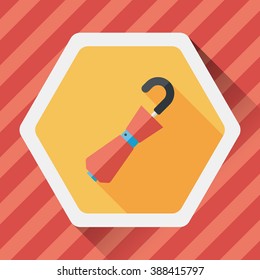 umbrella flat icon with long shadow