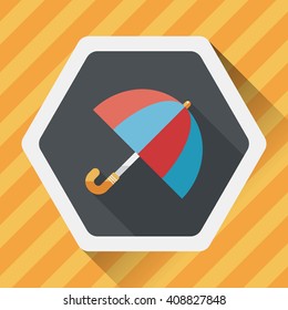 umbrella flat icon with long shadow