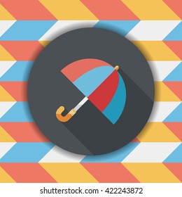 umbrella flat icon with long shadow