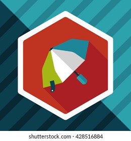 umbrella flat icon with long shadow