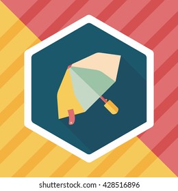 umbrella flat icon with long shadow
