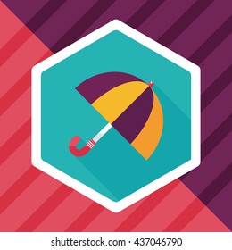umbrella flat icon with long shadow