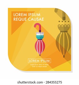 umbrella flat icon with long shadow,eps10