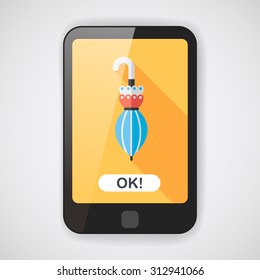 umbrella flat icon with long shadow,eps10