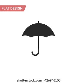 Umbrella flat icon. Monochrome umbrella isolated on white background. Umbrella closeup