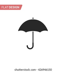 Umbrella flat icon. Monochrome umbrella isolated on white background. Umbrella closeup