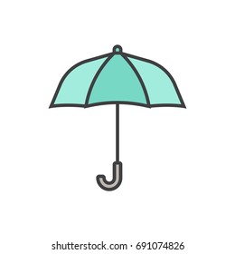 Umbrella flat line icon.