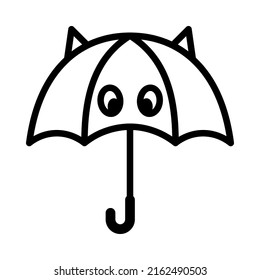 Umbrella flat line icon. Outline sign mascara for mobile concept and web design, store.