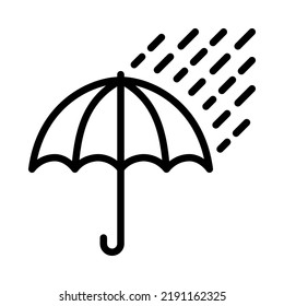 Umbrella flat line icon. Outline sign mascara for mobile concept and web design, store.