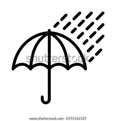Umbrella flat line icon. Outline sign mascara for mobile concept and web design, store.