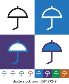 Umbrella Flat minimal icon vector