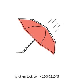 Umbrella flat thin vector. Rainy concept