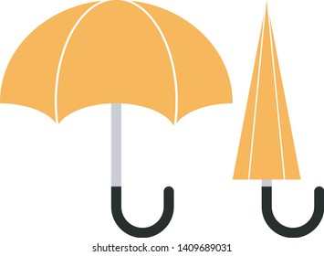 Umbrella flat vector illustration. Bad weather protection.