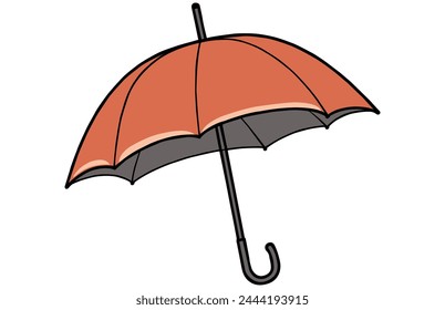 Umbrella Flat Vector Illustration, Cartoon umbrella icon, Colorful Open Umbrella Vector.