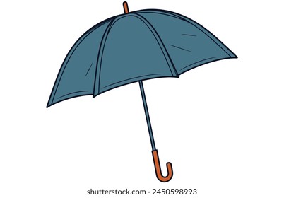 Umbrella Flat Vector Illustration, Cartoon umbrella icon, Colorful Open Umbrella Vector.