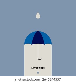 Umbrella flat vector illustration. Rainy Weather. Nature. Seasons.