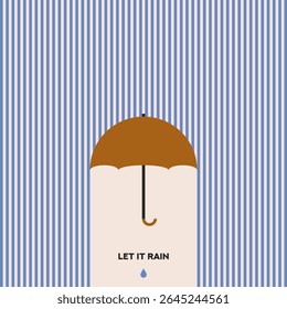 Umbrella flat vector illustration. Rainy Weather. Nature. Seasons.