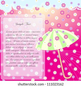 umbrella in the flower rain
