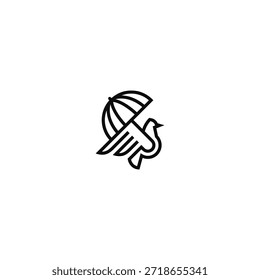 Umbrella flying bird logo idea.
