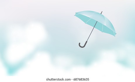 Umbrella flying over blue sky and cloud