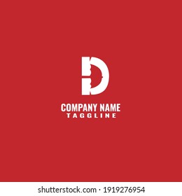 Umbrella and font D combination logo company flat minimalis