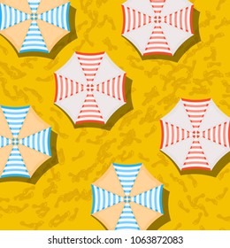 umbrella and footprint. beach vector illustration