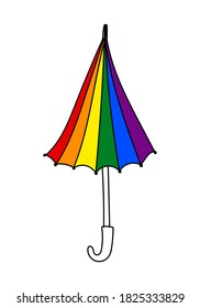 UMBRELLA IN THE FORM OF AN LGBT FLAG IN VECTOR