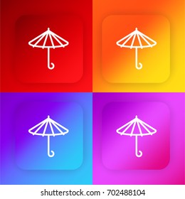 Umbrella four color gradient app icon set