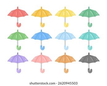 Umbrella frame illustration set material