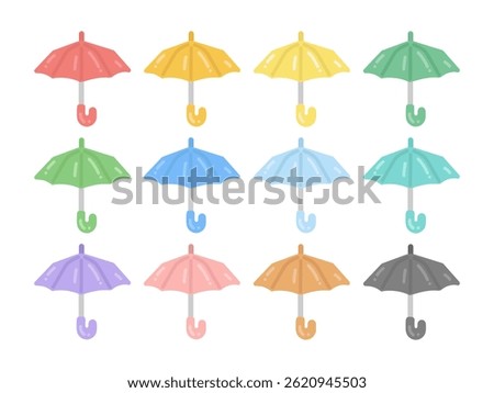 Umbrella frame illustration set material